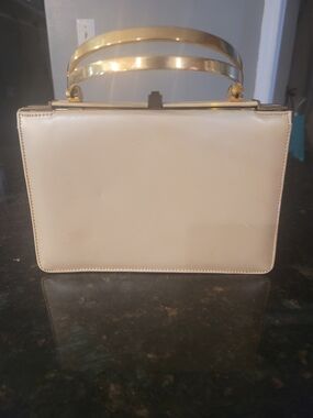 Classic Cream Top-Handle Nicholas Reich Women's Bag with Gold Hardware